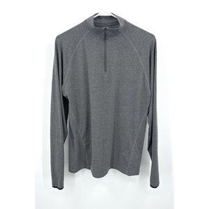 01.ALGO Performance 1/4 Zip Sweater Mens Sz M Gray Active‎ Mock Neck